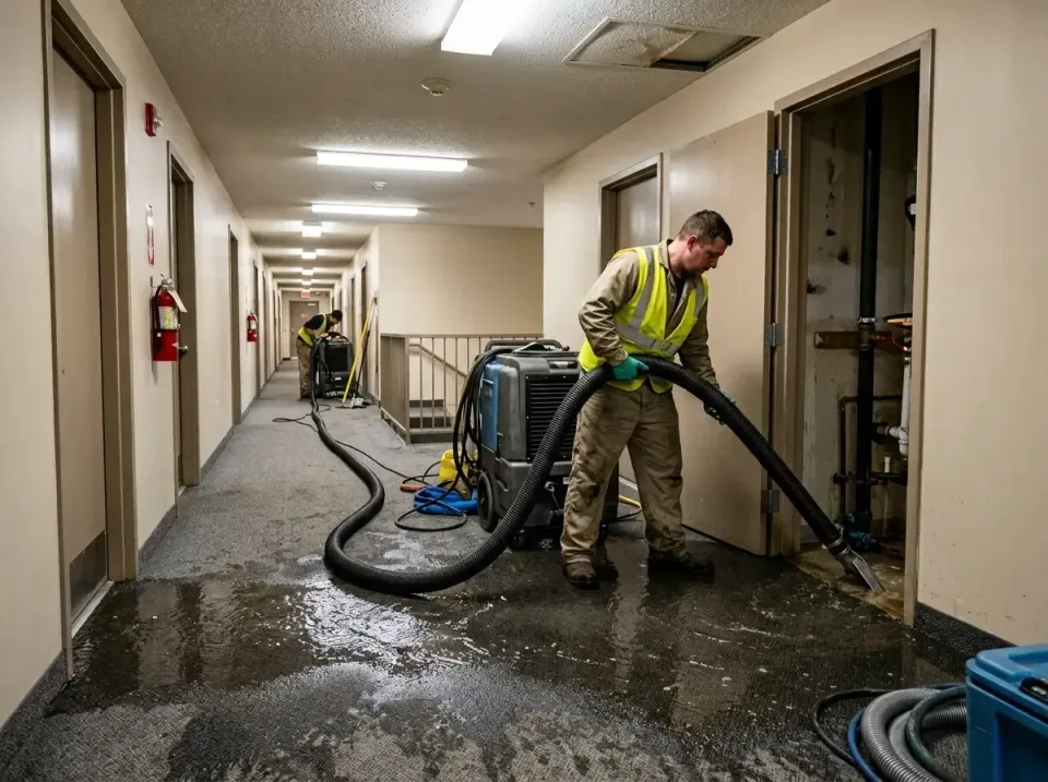 multi-unit-apartment-hallway-f-005 — frequently asked questions, Emergency Burst Pipe Water Extraction & Removal in Eau Clai…